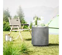 HOMCOM Table d'Extérieur, Table d'Appoint avec Refroidisseur, Seau à Glace, Gris clair