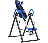 HOMCOM Table d'Inversion de Musculation Pliable 3 Niveaux Acier Bleu Noir