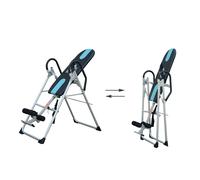 Divers accessoires musculation Homcom Table d'inversion de musculation pliable ceinture de sécurité réglable acier coloris argent noir
