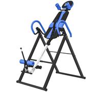 HOMCOM Table d'inversion de musculation pliable ceinture de sécurité réglable angle ajustable 3 niveaux 79x114x153cm bleu noir