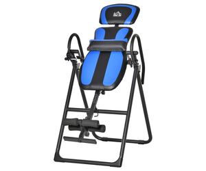HOMCOM Table d'inversion pliable réglable entraîneur de gravité pour thérapie du dos avec coussins de cheville jusqu'à 110kg