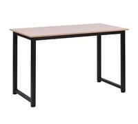 HOMCOM Table d'ordinateur table de salle à manger 120L x 60l x 76H cm chêne et Noir Multifonction Grand Plateau Cadre Robuste en métal