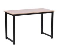 HOMCOM Table d'ordinateur table de salle à manger 120L x 60l x 76H cm chêne et Noir Multifonction Grand Plateau Cadre Robuste en métal