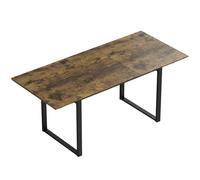 HOMCOM Table extensible 140-180 cm pour 6-8 personnes, rectangulaire, design industriel avec structure en acier, effet bois tigré