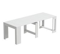 HOMCOM Table Extensible Convertible en Console pour 10 Personnes, Blanc