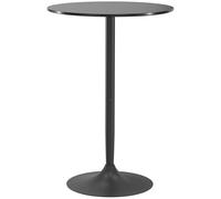 HOMCOM Table Haute de Bar Moderne, Table de Cuisine Ronde pour 2 Personnes avec Base en Acier et Plateau en MDF, Ø 70 x 102 cm, Noir