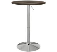 HOMCOM Table Haute de Cuisine, Table Haute de Bar Ronde pour 2 Personnes, Hauteur réglable de 69 à 91 cm, Plateau pivotant à 360°, Base en Acier, pour Salon, Salle à Manger, Cuisine, 60 x 60 x 91 cm,