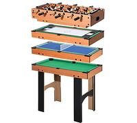 HOMCOM Table Multi Jeux 4 en 1 Babyfoot Accessoires en Bois 87 x 43 x 73 cm