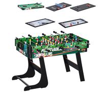 HOMCOM Table Multi-Jeux 6-en-1, Baby-Foot, Billard, Ping-Pong, Hockey, Jeu d'Anneaux, 118x104x71cm, Multicolore