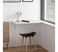 HOMCOM Table Murale Rabattable Cuisine Bureau MDF 60L X 40Lcm Blanc