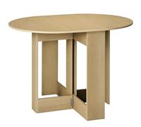 HOMCOM Table Pliable de Cuisine Salle à Manger 2 abattants - Table Ovale Extensible - en Bois chêne