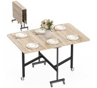 HOMCOM Table Pliante 4-6 pers. 120x80x73 cm chêne+Noir