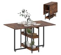 HOMCOM Table pliante pour 2-4 personnes 133.4x80x75cm brun rustique