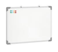 HomCom Tableau blanc magnétique cadre aluminium 60 x 45 cm avec feutres, effaceur et aimants