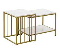 HOMCOM - Tables basses - Panneau de particules - 45x40x50.5cm - Blanc