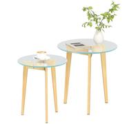 HOMCOM Tables gigognes Transparentes 2 pièces pour Salon