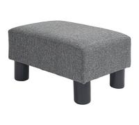 HOMCOM Tabouret avec aspect lin - Repose-pieds moderne - Ottoman - Pour chambre à coucher, salon - Gris foncé