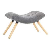 HOMCOM Tabouret avec coussin d'assise doux, pieds en bois, repose-pieds, gris foncé