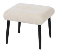 HOMCOM Tabouret avec coussin moelleux, pieds en acier, repose-pieds en tissu chenille, 45 x 41 x 38 cm, blanc crème
