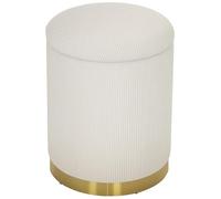 HOMCOM Tabouret avec espace de rangement, fond en acier, 36 x 36 x 44 cm, blanc crème