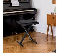 HOMCOM Tabouret banquette réglable pliable pour piano et clavier acier revêtement synthétique noir