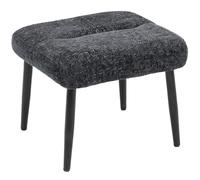 HOMCOM Tabouret Coussin Moelleux, Pieds Acier, Gris foncé | Tabouret de pied, tissu chenille, tabouret rembourré, pouf, pour chambre, salon.