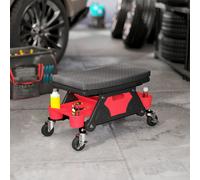 HOMCOM Tabouret d'atelier mobile 135 kg, tabouret de mécanicien avec roulettes rotatif à 360°, 64,5 x 33 x 35 cm, noir