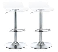 HOMCOM - Tabouret de bar - Acier - 39x39x87cm - Transparent