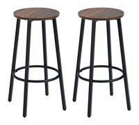 HOMCOM Tabouret de bar, lot de 2 chaises de bar avec repose-pieds, tabouret de comptoir avec structure en acier, chaise de comptoir au design industriel, chaise de cuisine pour la salle à manger, le