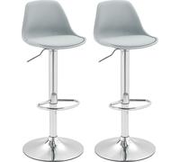 HOMCOM Tabouret de bar, lot de 2, rembourré Chaise de bar avec structure en acier, dossier, hauteur réglable Chaise de cuisine avec repose-pieds pivotant à 360° Tabouret de comptoir pour cuisine, salo