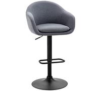 HOMCOM Tabouret de Bar réglable en Hauteur Gris foncé 54x54x92-112 cm