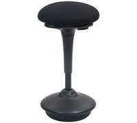 HOMCOM Tabouret de Bureau Debout, Tabouret Ergonomique, réglable en Hauteur 70-90 cm, Large Socle, siège Bascule à 360°, avec Coussin rembourré et Patins antidérapants, Noir