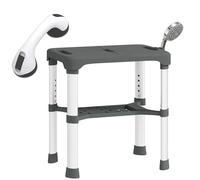 HOMCOM Tabouret de Douche Ajustable pour Personnes âgées handicapées Gris