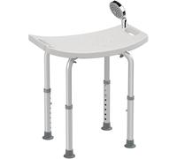 HOMCOM Tabouret de Douche Chaise de Douche pour Personnes âgées et handicapées, Hauteur réglable, Patins antidérapants, Chaise de Bain en Alliage d'aluminium antirouille, Blanc