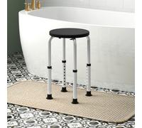 HOMCOM Tabouret de Douche réglable en Hauteur siège de Douche Ergonomique Pieds antidérapants Charge Max. 136 Kg alu HDPE Noir