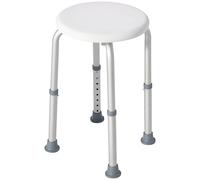 HOMCOM Tabouret de Douche réglable en Hauteur siège de Douche Ergonomique Pieds antidérapants Charge Max. 136 Kg alu HDPE Blanc