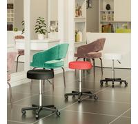 HOMCOM Tabouret de Massage Pivotant à Roulettes Réglable avec Housses Colorées | Aosom France