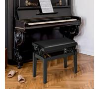 HOMCOM Tabouret de Piano, Chaise de Piano, Réglable en Hauteur, Design Élégant, Similicuir+Bois Caoutchouté, noir, 63 x 33 x 56cm