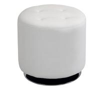 HOMCOM Tabouret de Pied Ottoman Tabouret pivotant Pouf Rond rembourré en Cuir synthétique Style Moderne pour Chambre à Coucher Hall d'entrée Salon Ø45,5x44,5 cm Blanc