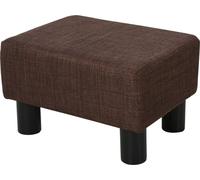 HOMCOM Tabouret avec revêtement en tissu de lin, jusqu'à 100 kg, marron, 40 x 30 x 24 cm