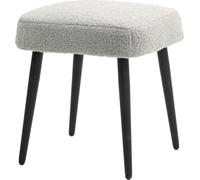 HOMCOM Tabouret de pied Tabouret de maquillage carré Repose-pieds avec aspect cachemire, pieds en acier, pour salon, chambre à coucher, gris clair