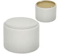 HOMCOM Tabouret de Rangement, 56x56x42 cm, Blanc crème