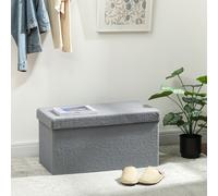 HOMCOM Tabouret de Rangement, Banc Rembourré avec Espace de Rangement et Couvercle pour Salon, Chambre, Couloir, Gris foncé
