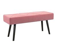 HOMCOM Tabouret multifonction - Repose-pieds de lit moderne - Avec pieds en acier et assise rembourrée - Charge maximale : 120 kg - Pour entrée, couloir, 100 x 36 x 45 cm - Rose