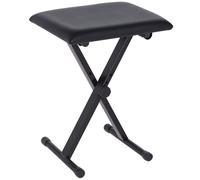 HOMCOM Tabouret piano pliable, banc piano réglable en hauteur de 37 à 47 cm, siège rembourré en PU et pieds en métal antidérapants, charge 100 kg, noir