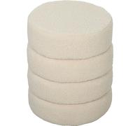 HOMCOM-Tabouret-pieds-Polyester, mousse-Ø40 x 45H cm-Beige