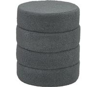 HOMCOM-Tabouret-pieds-Polyester, mousse-Ø40 x 45H cm-gris foncé