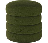 HOMCOM-Tabouret-pieds-Polyester, mousse-Ø40 x 45H cm-Vert
