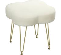 HOMCOM-Tabouret-Polyester-41L x 41B x 40H cm-blanc crème