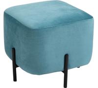 HOMCOM Tabouret repose-pieds rembourré polyester acier mousse turquoise 44,5 x 44,5 x 41,5 cm